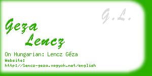 geza lencz business card